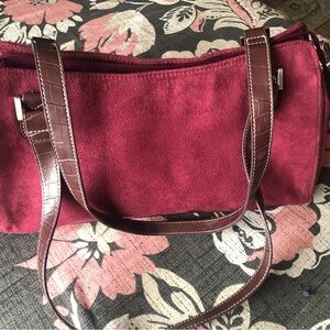 Relic Burgundy Suede Shoulder Bag